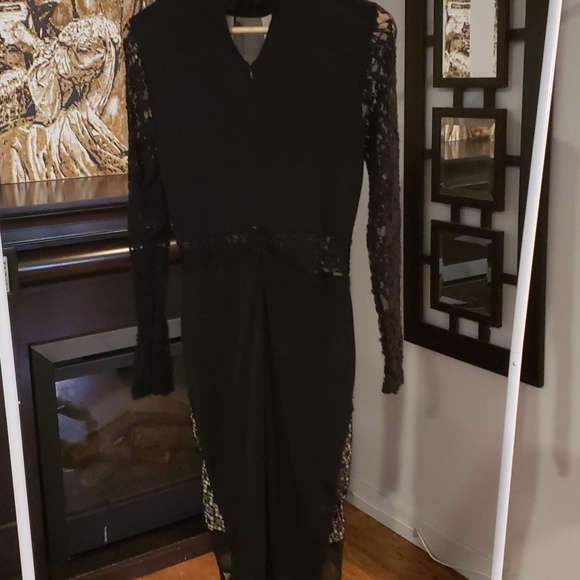 Lace and Nude long steave LBD - Picture 4 of 4